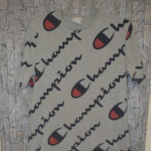 Champion men's Gray Sports Style all over logo shi